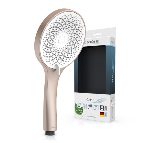 SCHÜTTE Pommeau de douche Capri avec technologie de jet de velours | Pommeau de douche avec plus de 300 buses et 3 types de jet réglables | Pommeau de douche...