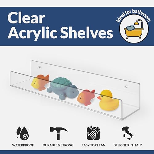 41 cm Acrylic Floating Shelves - 3 Pack for Home & Office - Image 5