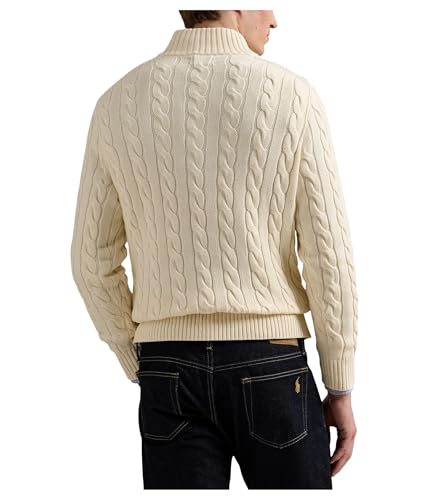 POLO RALPH LAUREN Men's Cable-Knit Cotton Quarter-Zip Sweater2