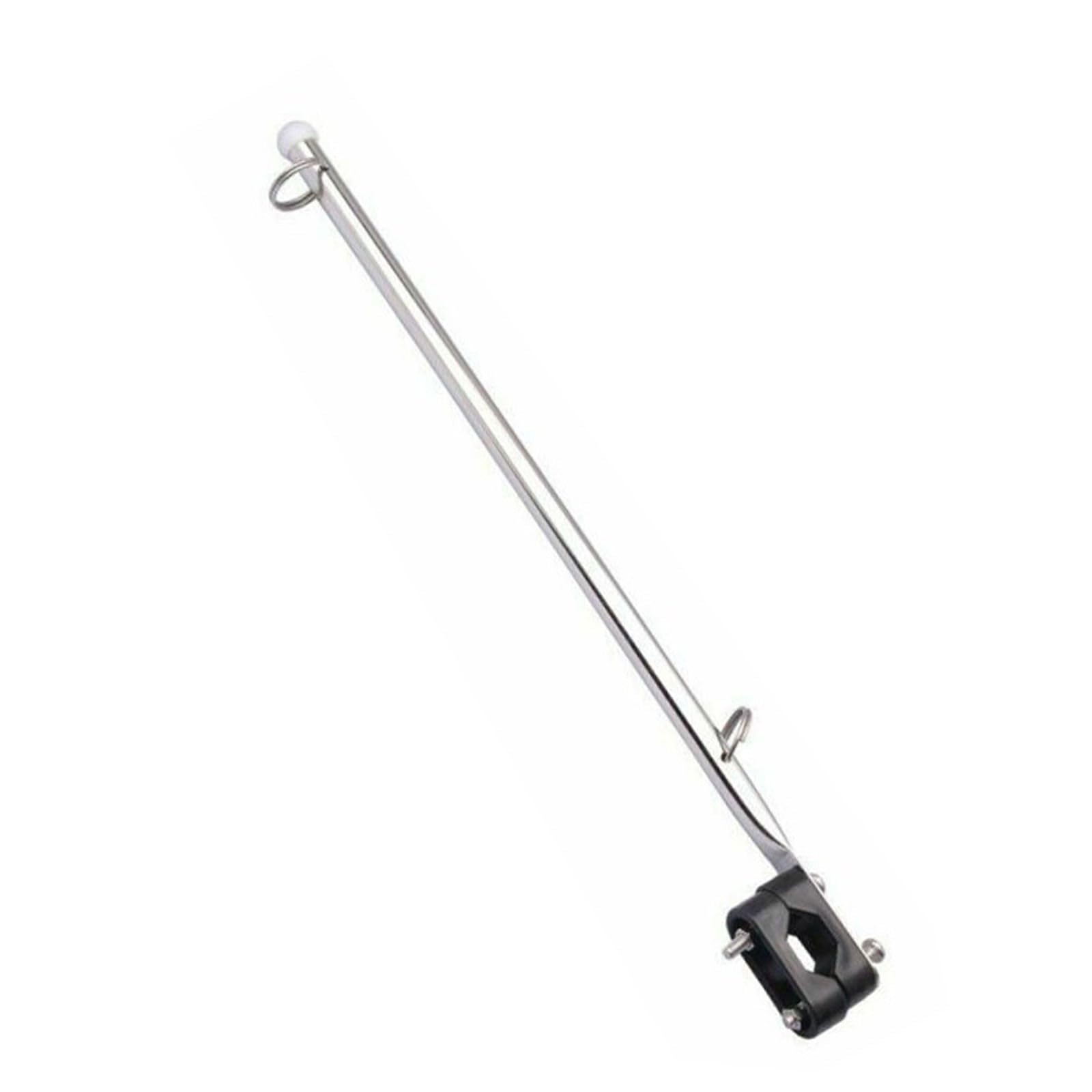 MINGLEA Marine Flag Poles Holder Boat Flag Poles Stainless Steel Rails Mounted Adjustment Plastic Clip Rustproof for Boat Yacht Car