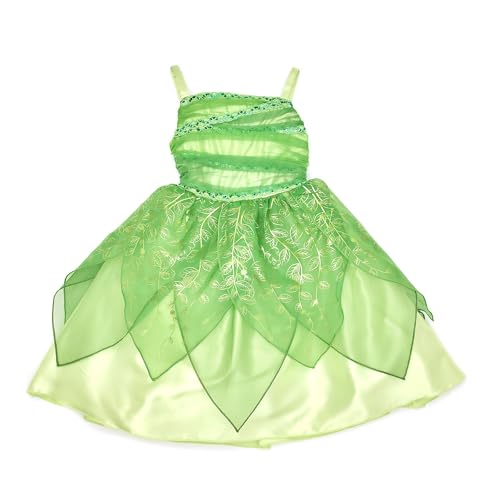 Disney Store Official Tinker Bell Costume for Kids Fairy Outfit for Fancy Dress Halloween and Roleplay, Age 4