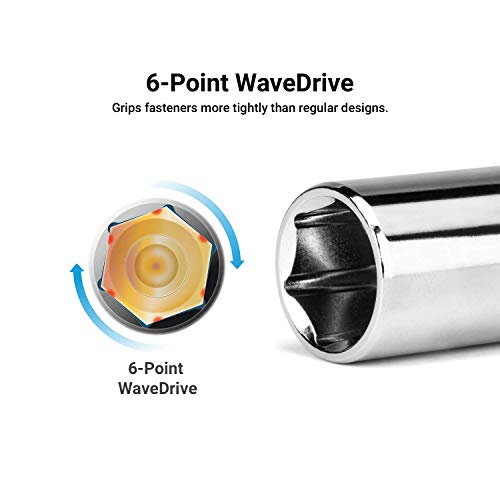 Capri Tools Conjunto de soquetes de 6 pontos de chave de 6 pontos (conjunto raso e profundo/3/16-9/1