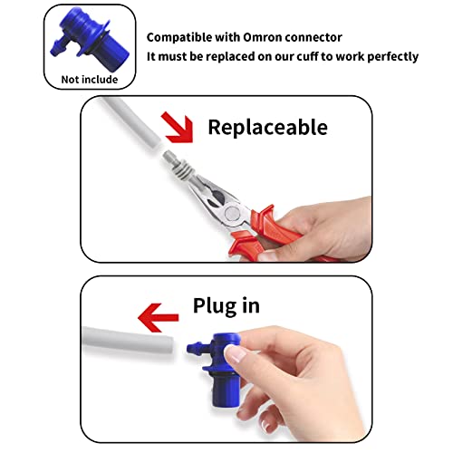Durable Compatible with Omron BP Extra Large Generic Replacement Cuff, 9”-19” Inches (22-48CM) Sized for Upper Arm HEDIGON