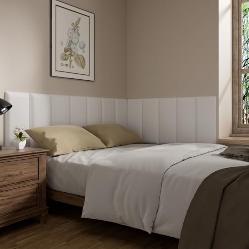 Image of Headboards Wall Panel for Twin, Self-Adhesive 3D Upholstered Panel for Bedroom /Living Room (6 Pieces 9.84 in x 23.6 in)