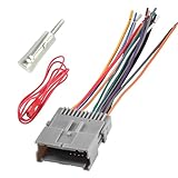 XIZAKEE 3 PCS Radio Wiring Harness, Stereo Wiring Harness with Antenna Adapter, Stereo CD Receiver Wire Cable Aerial Connector Plug, Compatible with Chrysler Hummer Buick Suzuki (Gray)