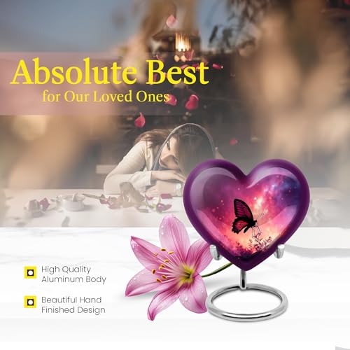 Image of Butterfly Urn Decorative Small Urn for Human Ashes Adult Male 3 Inch 2 Qty | Keepsake Funeral Urns for Mom & Dad Cremation Urns for Women