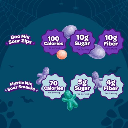 JOYRIDE Halloween Variety Pack -Healthy Halloween Candy, 6-Pack Bundle | Includes three 3.5 oz Boo Zips & three 3.5 oz Mystic Mix Sour Smacks. Limited-edition Halloween gummies with less sugar - image 4