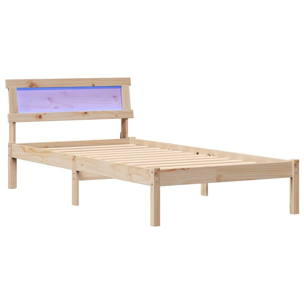 Solidne drewno sosnowe nowoczesna platforma Brązowy 75 x 190 cm