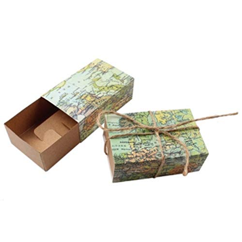 L_shop Unique Creative Candy Box Romantic Wedding Personality Paper Box Cute Creative Package Box,Paper,world map
