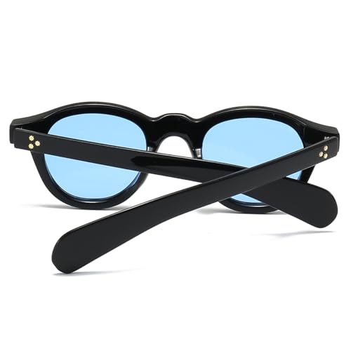 Image of JOVAKIT Trendy Round Sunglasses for Women Men 90s Retro Vintage Classic Fashion Round Frame Sun Glasses Black Shades