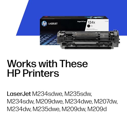 Image of HP 134X Black High-Yield Toner Cartridge Printers | Works with LaserJet M209 Series; LaserJet MFP M234 Series | W1340X