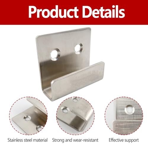 Image of 10PCS Stainless Steel Flat J Hooks Hanger, Silver Tile Display Wall Hanger, Heavy Duty Tile Hanger Brackets for Hook Ceramic Wall Display, Mirrors, Picture, Frame(Small Size)