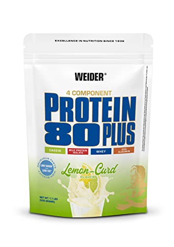 Weider - Protein 80 Plus - 4-Komponenten Protein Pulver - Hoher Proteingehalt mit 80% Eiweiß - Cremige Shakes mit Calcium & Vitamin B6-500g - Citrus-Quark