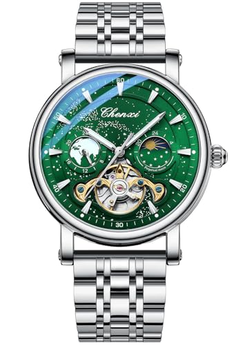 Montre automatique étanche avec tourbillon de précision et fonction phase de lune