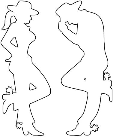 Nostalgia Decals Calcomanía blanca de silueta de vaquera y vaquera de 7 x 5 pulgadas en los Estados Unidos