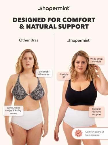 Image of SHAPERMINT Wireless Bras for Women No Underwire - Small to Plus Size Bralettes with Support and Natural Lift