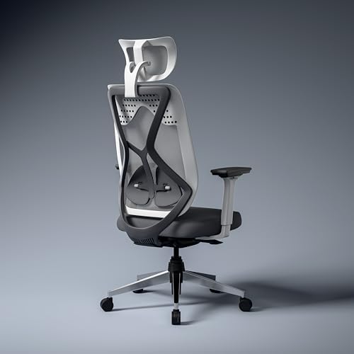 Green Soul Zodiac Superb Office Chair (2026) | Upgraded Cushioned Lumbar | Ergonomic Chair for Office Work with in-Built Seat Slider | 5 Year Warranty (White & Grey)