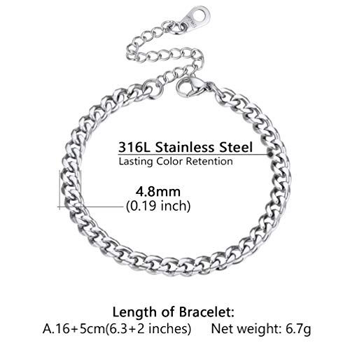 Prosteel Chain Bracelets For Women Stainless Steel Cuban Link Bangle Gift Men Womens Jewelry Adjustable Girls Chain Bracelet #TOP5