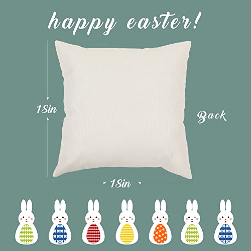 Wironlst Easter Pillow Covers 18X18 Set Of 4 Easter Decorations For Home Bunny Trail Truck Hip Hop Easter Pillows Decorative Spring Throw Pillows Cushion Covers Farmhouse Easter Decor #TOP6