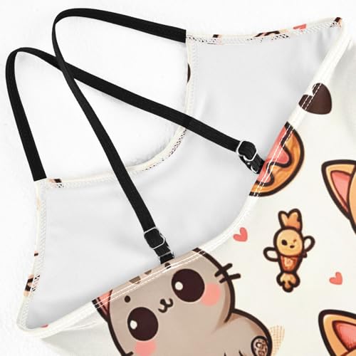 Girls Swimsuit Little Cute Cat and Ice Cream One Piece Swimwear4