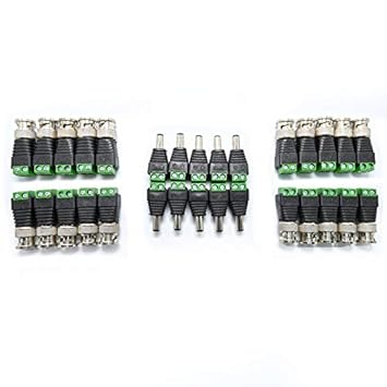 Smart Eye Bnc Pin Green 20 + Dc Pin Green 10 for CCTV Camera