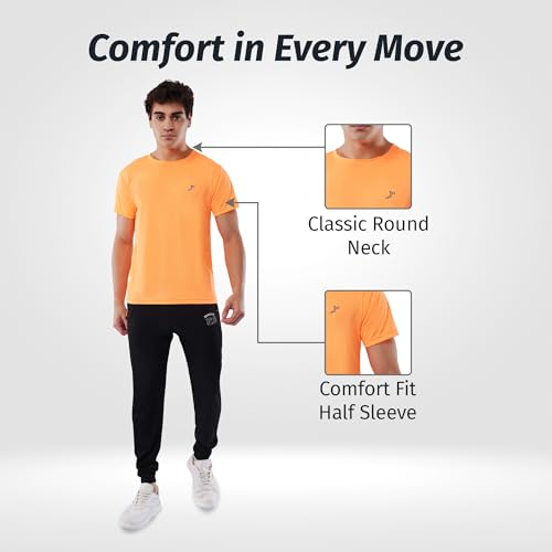 Image of Men Running T Shirt | Running, Workout Active Wear | Quick Dry Sports T-Shirt for Men | Regular Fit Round Neck