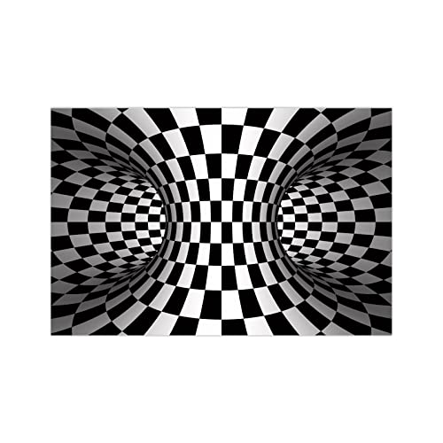 Pumpumly Paillasson en velours 3D, antidérapant, motif géométrique sans fond, tapis Vortex pour salon, chambre à coucher, salle à manger, cuisine Cover