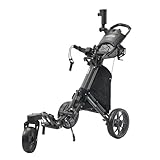 FLAGTAG Golf Push Cart 3 Wheel with 360 Swivel Front Wheel,Lightweight and Foldable Walking Golf Cart，One-Click Foldable,with Foot Brake