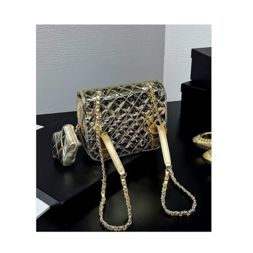 LingEva Genuine Leather Quilted Bag Patent Flap Bag with a Star Purse4