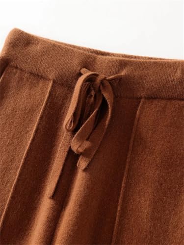 Men's Wool Straight Pants Winter Soft Warm Casual Elastic Waist Trousers3