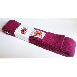 Yoga United Yoga Belt, 100% Cotton Belt For Stretching, Pilates, Yoga, 2m Long Strap With Bar Buckle