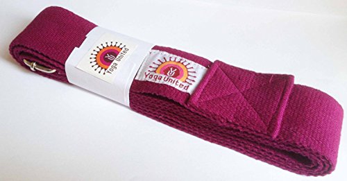 Yoga United Yoga Belt, 100% Cotton Belt For Stretching, Pilates, Yoga, 2m Long Strap With Bar Buckle