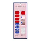 Dashing Diva Patriotic Gloss Nail Strips - National Anthem - UV Free, Chip Resistant, Long Lasting Gel Nail Stickers - 3-Piece Manicure Set - Contains 32 Wraps, 1 Prep Pad, 1 File