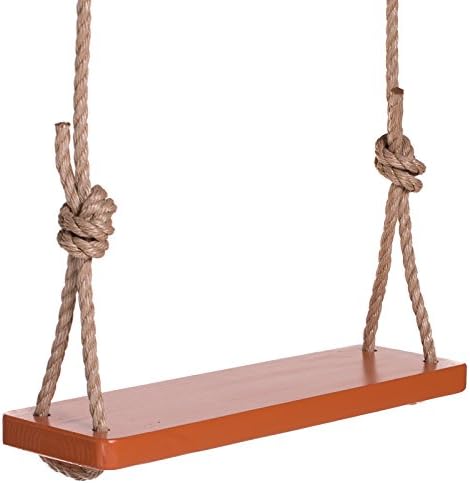 Porchgate Amish Made - Columpio de madera resistente para adultos y niños en naranja picante, cuerdas incluidas, capacidad de peso de 500 libras