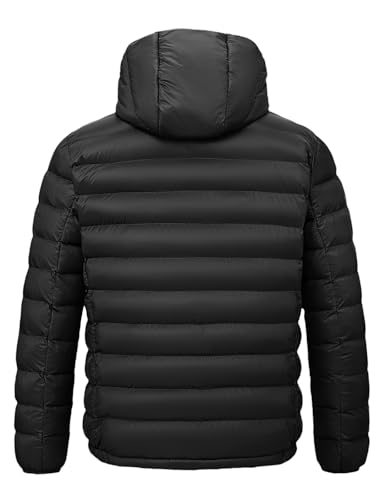 TBMPOY Men's Lightweight Packable Puffer Jackets Hooded Winter Coat Warm Water-Resistant for Travel Casual Hiking Ski2