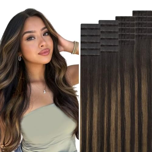 HOTBANANA Invisi Edge Tape in Hair Extensions Human Hair, 18inch