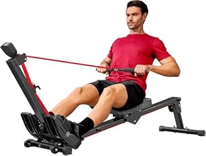 Healfith Rudergerät für Zuhause, Rudergerät Klappbar Rudergeräte, Professioneller Monitor, 120kg Gewichtskapazität Rowing Machine Geeignet für Ganzkörpertraining