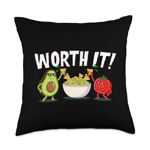 Guac Worth It Funny Guacamole Avocado Tomato Tortilla Chips Throw