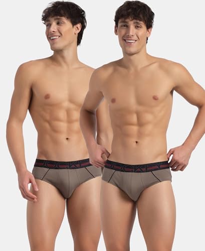 Image of Jockey US14 Men's Super Combed Cotton Solid Brief with Ultrasoft Waistband (Pack of 2)