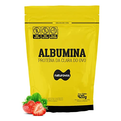 Naturovos Albumina - 420G Refil Morango -