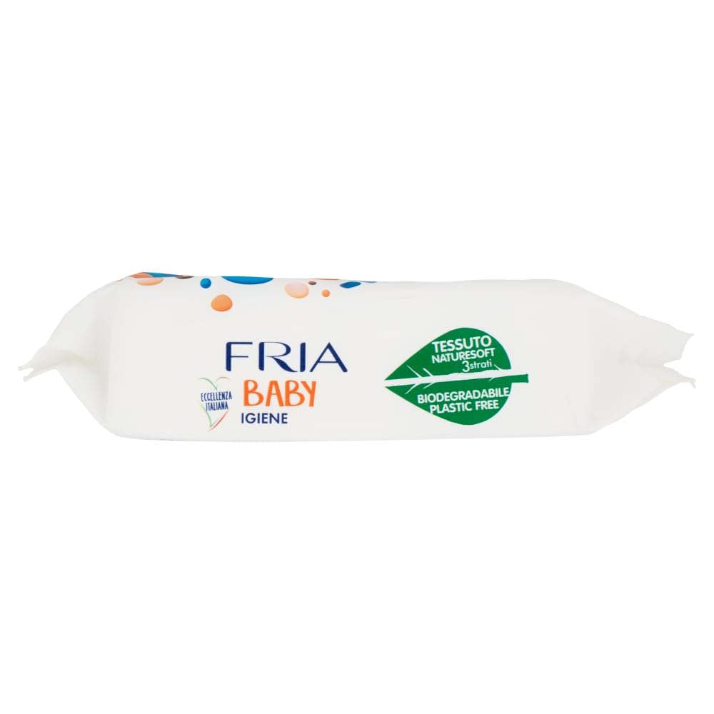 Fria Baby Salviette per Cambio Pannolino con Olio di Argan e Nutrimilk, Idratanti, 70 Pezzi