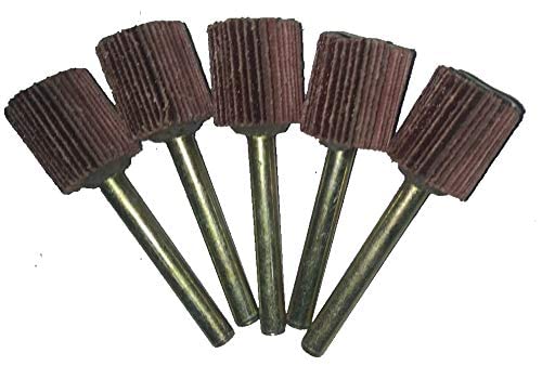 MOP WHEEL 20 mm x 25 mm x 6mm; 60 Grit Emery Cloth Grinding Flap Wheel Polish Discs – Set of 5 Pcs