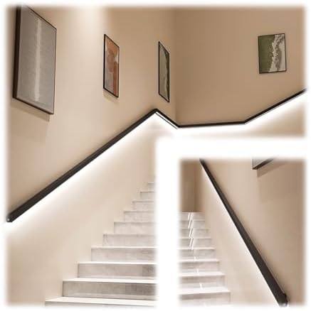 LED Staircase Handrail Lights – Motion Sensor Safety Lighting for Indoor Stairs, Villa Corridors, and Wall Support – Energy-Efficient, Easy Installation, Smart Home Solution