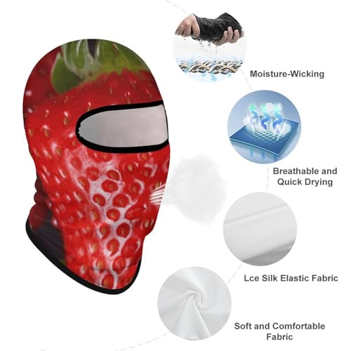 Balaclava para hombre máscara de esquí roja fresa máscara de invierno para ciclismo miniatura 3