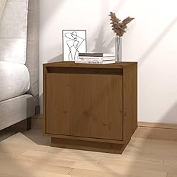 ZEYUAN Mesita de Noche, Mesillas De Noche Dormitorio, Mesa De Noche, Mueble Recibidor Poco Fondo, Cabecero Y Mesitas, de Madera Maciza de Pino marrón Miel 40x30x40cm