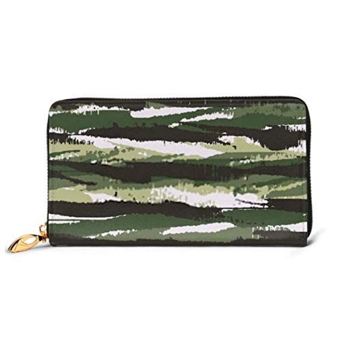 Preisvergleich Produktbild JHGFG Mode Handtasche Reißverschluss Brieftasche Abstrakte Pinselstriche Strukturierte unregelmäßige gestreifte Tarnung Telefon Clutch Geldbörse Abendkupplung Blockieren Leder Brieftasche