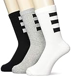 adidas Herren 3S Half Cushioned Crew 3PP Socken, White/Black/Mgreyh, M