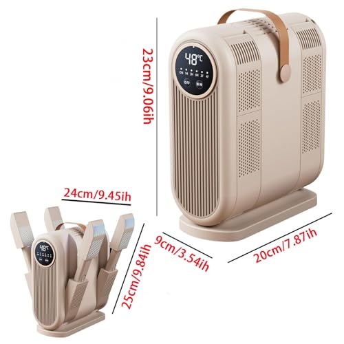 Secador de zapatos 360° beige portátil miniatura 2
