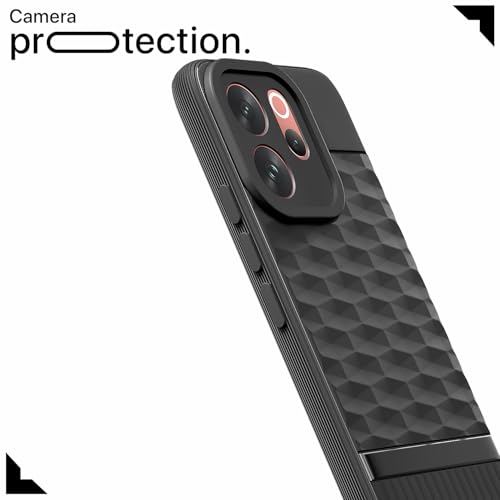 Image of Pikkme Back Cover for Vivo V70 5G Camera Protection 3D Hexa Cube Design Silicone Protective Bumper Case (Black)