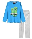 Zwei Teiliger Kinderpyjama für Jungen und Mädchen in den Größen 116 128 134 140 152 - ca. 6 8 9 10 12 Jahre.